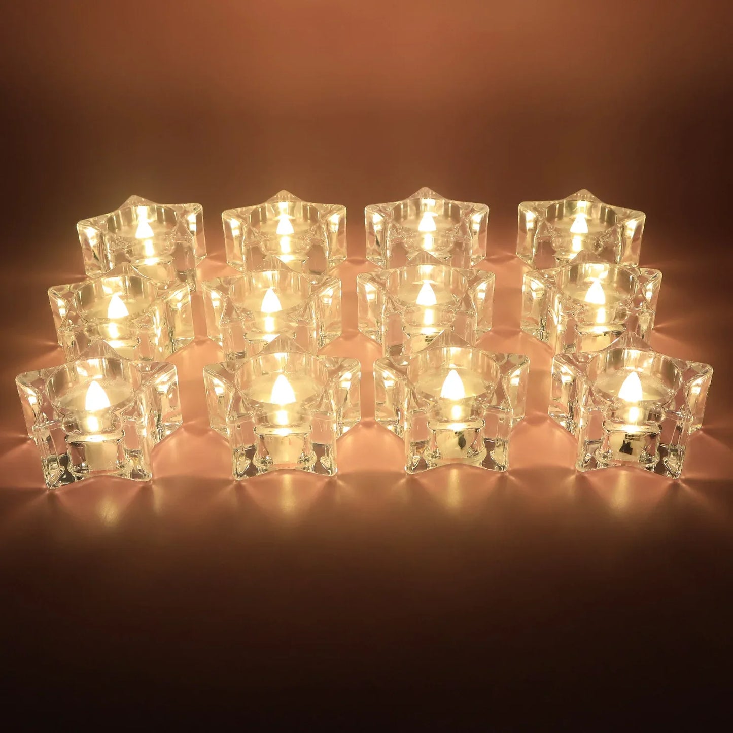Set Of 12 Led Crystal-effect Flameless Smokeless Candles - Zidbik