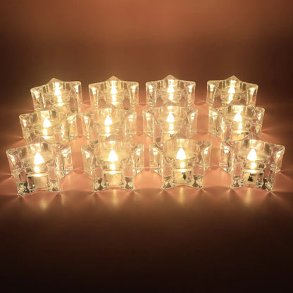 Set Of 12 Led Crystal-effect Flameless Smokeless Candles - Zidbik