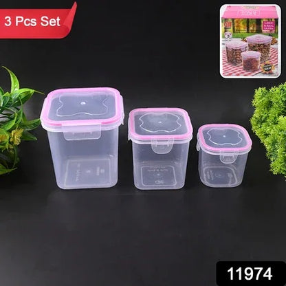 Kitchen Storage Container Set Of 3 Pcs (250 500 1000 Ml) - Zidbik