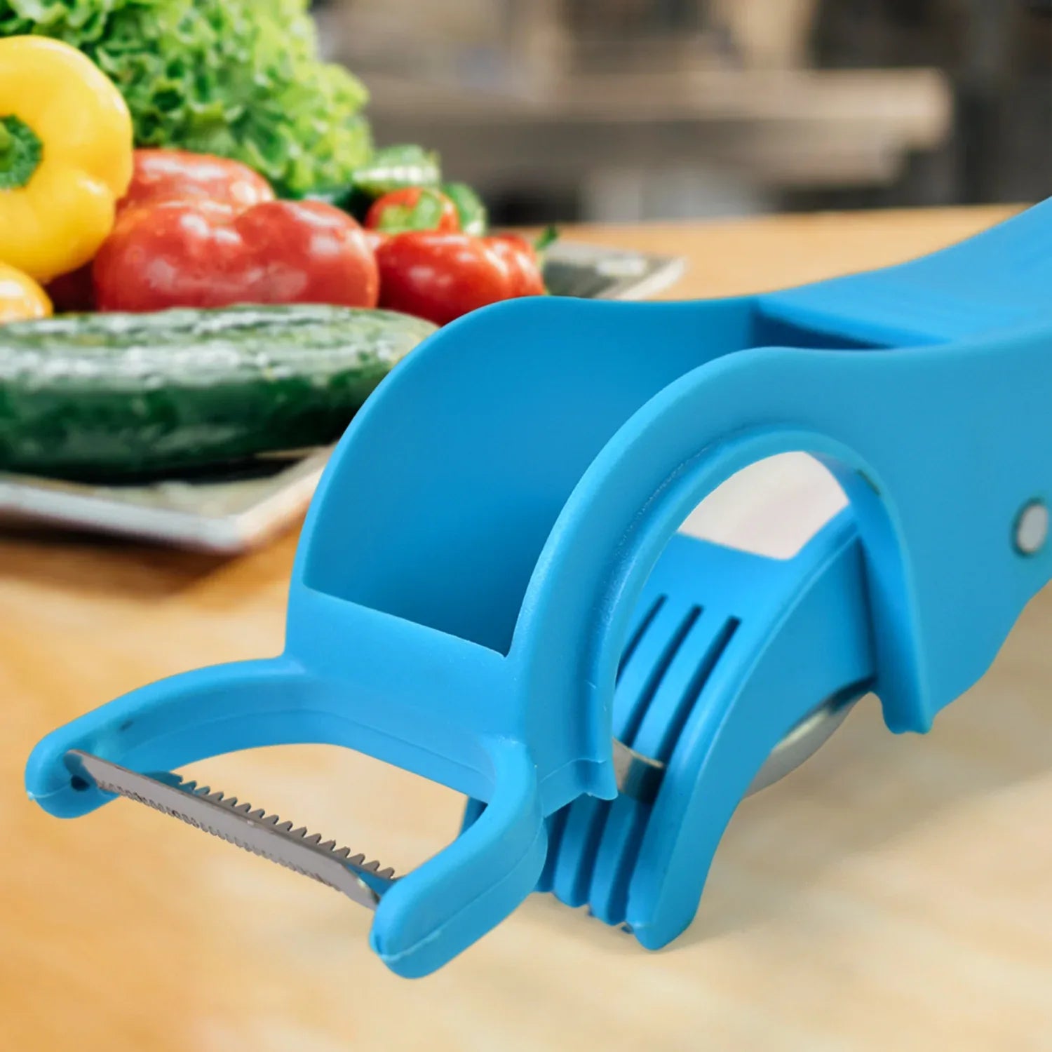 2 In 1 Vegetable Fruit Multi Cutter 5 Blade Vegetable Cutter With Peeler (1 Pc Multicolor) - Zidbik