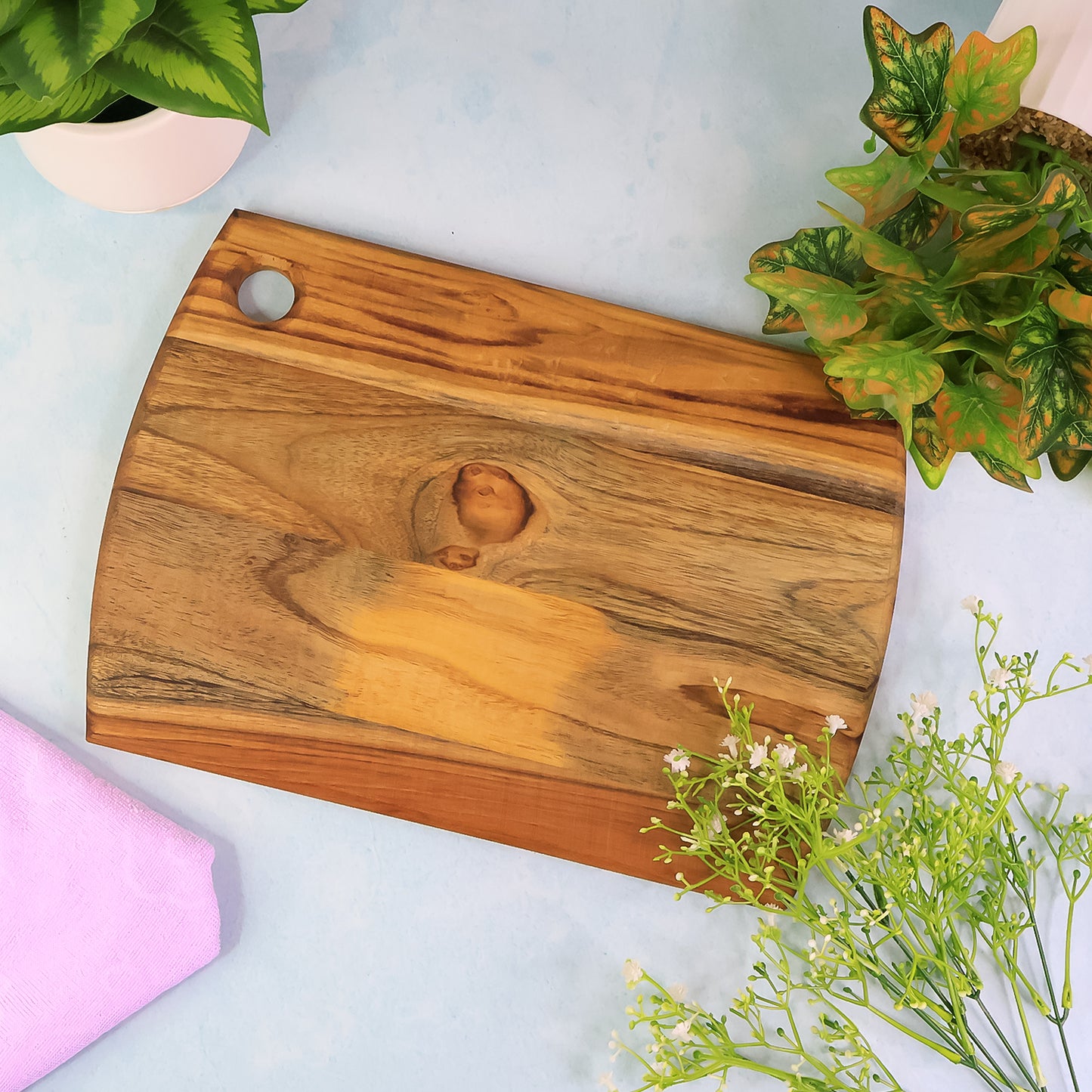 Supermom Premium Teak Wood Chopping Board For Kitchen (1 Pc) - Zidbik