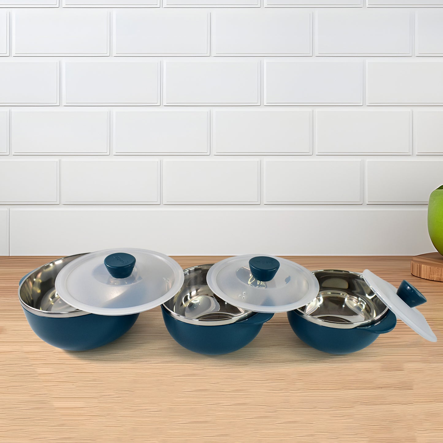 Apex Microwave-safe Serving Bowl 3 Pcs Set (700ml 1000ml 1400ml) - Zidbik