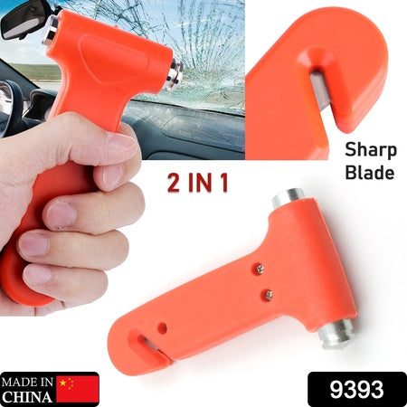 9393 Car Safety Hammeremergency And Rescue Toolcar Window Breaker And Seatbelt Cuttersafety Hammer Emergency Rescue Toolcar Window Breaking Seat Belt Cutter (1 Pc) - Zidbik