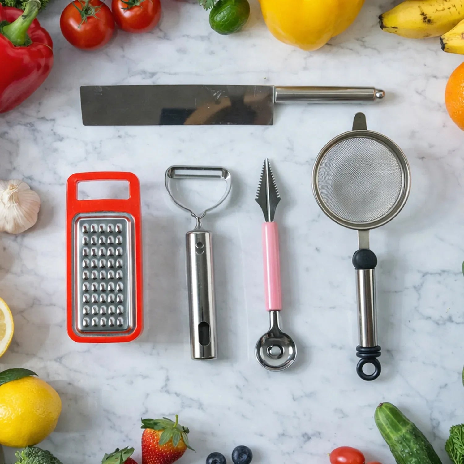 5 In 1 Multipurpose Kitchen Tool Combo Set (1 Set) - Zidbik
