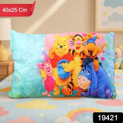 Soft Plush Cartoon Character Kids Pillow (40 X 25 Cm 1 Pc) - Zidbik