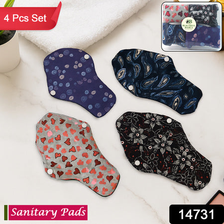 Reusable Cloth Sanitary Pads For Women (4 Pc  Set) - Zidbik
