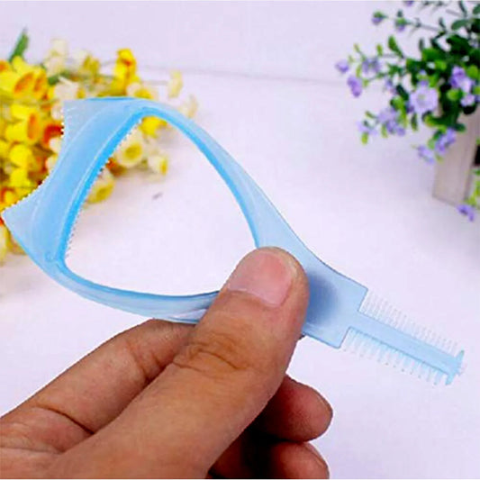 0382 3 In 1 Plastic Makeup Cosmetic Eyelash Tool Lash Mascara Applicator Eyelashes Guide Eyelashes Brush Curler Comb Eye Makeup Tool Female Supply (1 Pc) - Zidbik