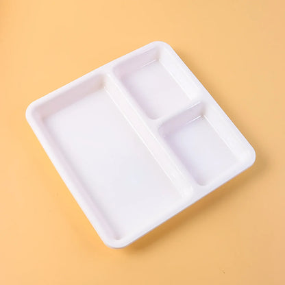Plastic 3-compartment Plate For Meal Serving - Zidbik