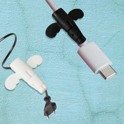 Silicone Data Cable Protector Angel Data Cable Protective Cover 2 In 1 Mobile Phone Cord Earphone Cord Saver Storage Tool - Zidbik