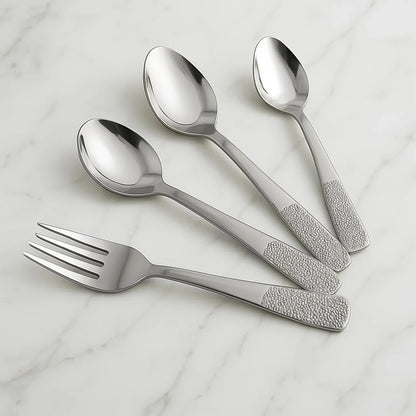Stainless Steel Cutlery Set With Elegant Storage Stand (24 Pc) - Zidbik