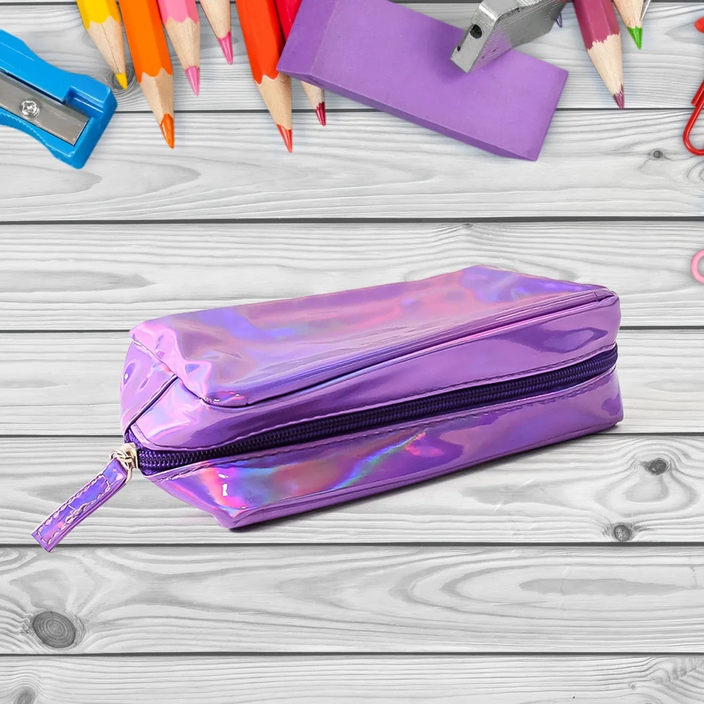 Holographic Shiny Waterproof Travel Cosmetic Pouch (1 Pc) - Zidbik