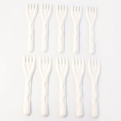 Compostable Bagasse Fork 10 Pcs Pack - Zidbik