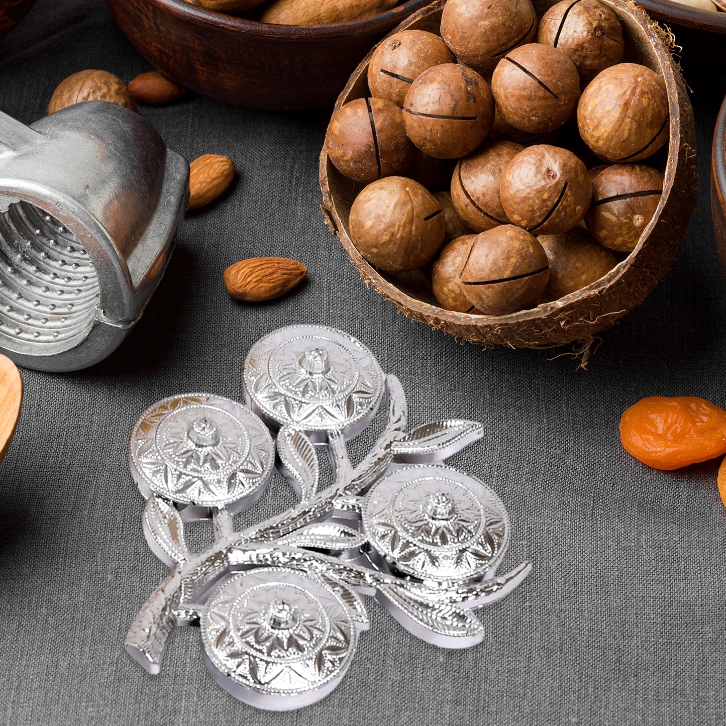 5283 Tree Shape 4 Compartment Mukhwas Dani Serving Tray For Home  Kitchen Use - Zidbik