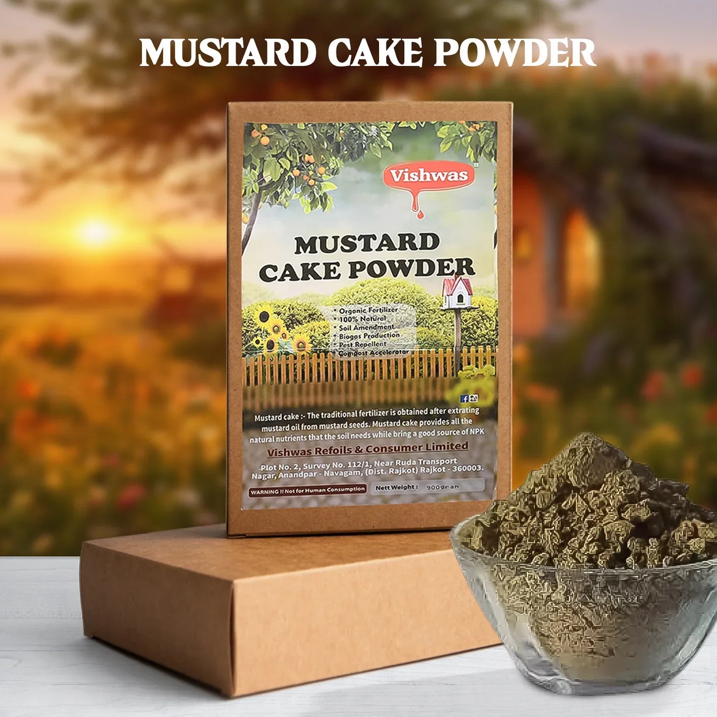 Mustard Cake Fertilizer For Plants 900gm - Zidbik