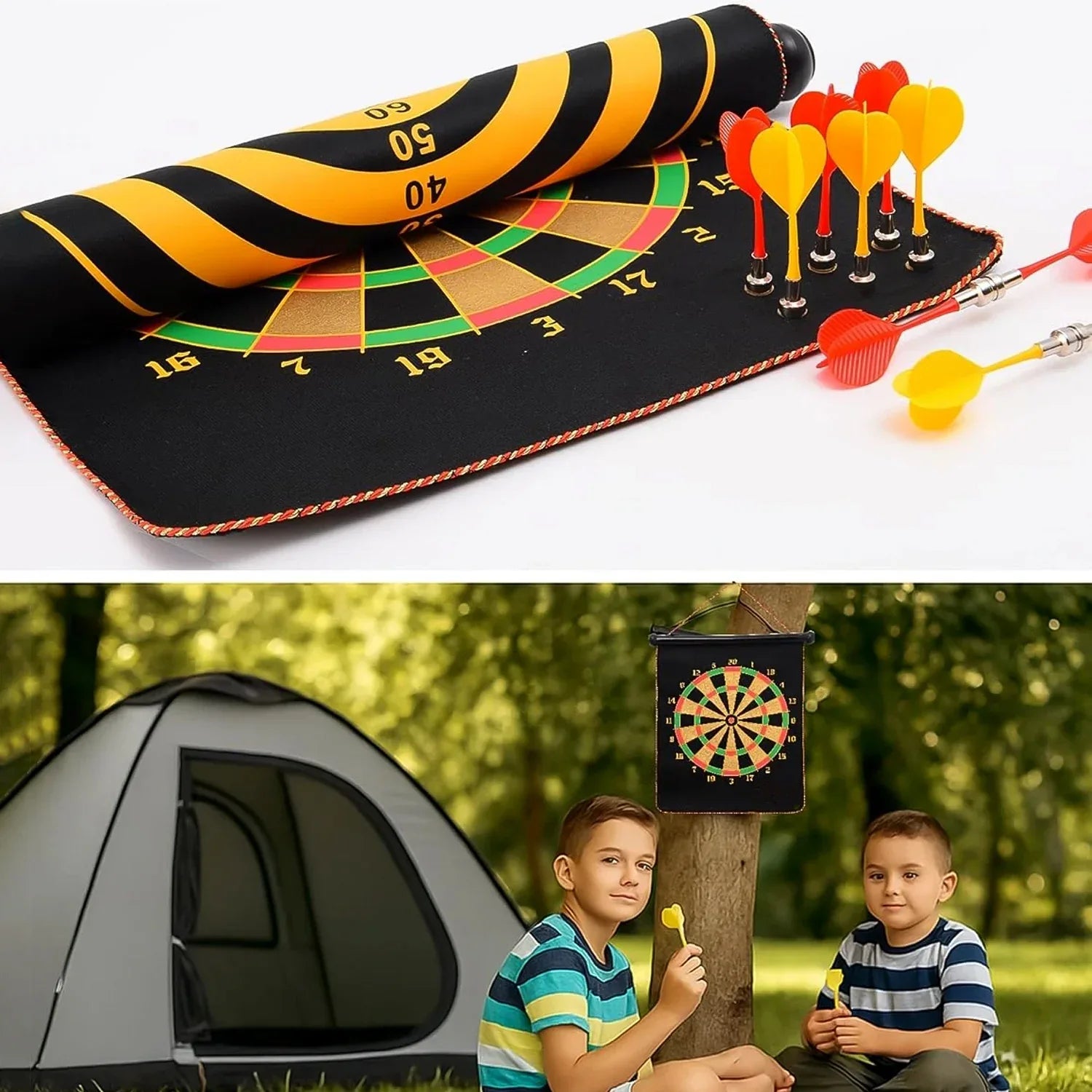 Magnetic Roll-up Dartboard Game - (12-inch Set) - Zidbik