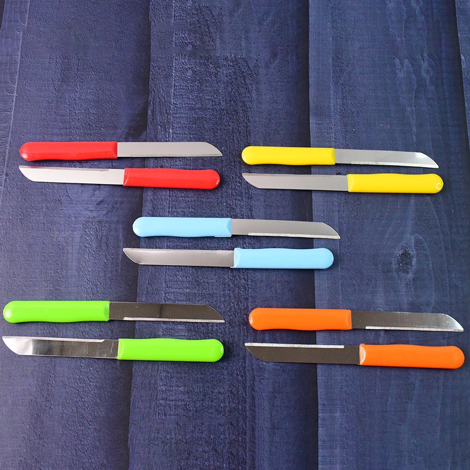 Premium Quality Stainless Steel Handle Plain Knife (10 Pc  1 Set) - Zidbik