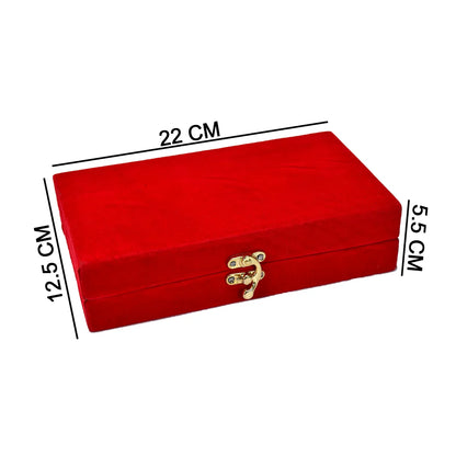 2947a Silver Plated 2 Bowl 2 Spoon Tray Set Brass With Red Velvet Gift Box Serving Dry Fruits Desserts Gift - Zidbik