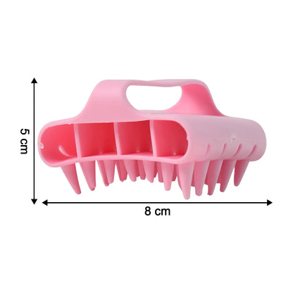 Scalp Massager Shampoo Brush Soft Silicone Hair Washing Comb With Handle - Zidbik