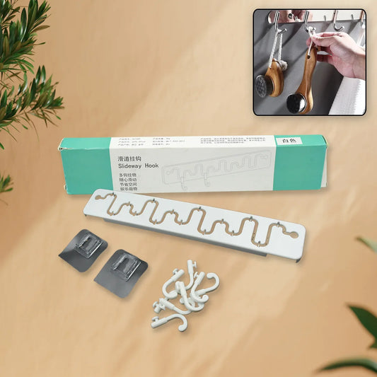 9431 Slideway Adjustable Hook Wall Adhesive Hook Plastic High Quality Hooks For Home Bathroom Use - Zidbik