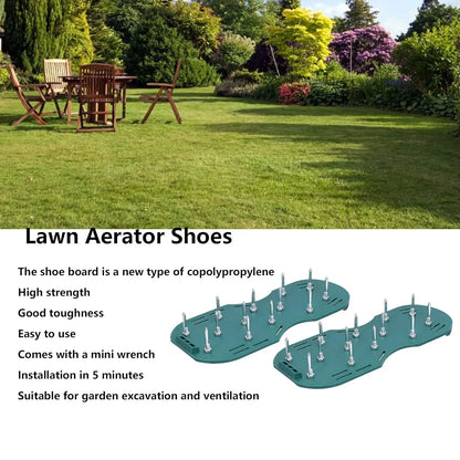 8502 Lawn Aerator Sandals Garden Grass Aerator Spiked Sandals Green Studded Shoes For Yard Patio Garden Excavation - Zidbik