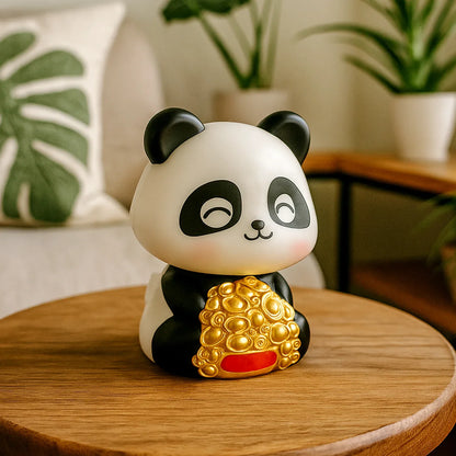 Car Decoration Solar Power Moving Head Panda Statue Creative (1 Pc) - Zidbik