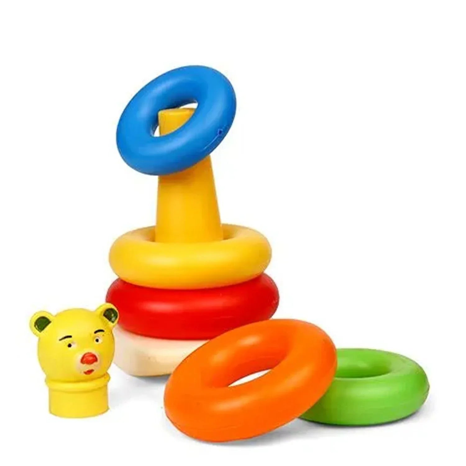 8017 Plastic Baby Kids Teddy Stacking Ring Jumbo Stack Up Educational Toy 5pc - Zidbik