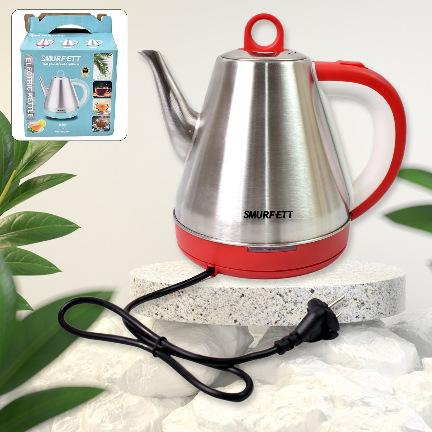 Stainless Steel Large Capacity Electric Kettle (1500w  1.5 Ltr.) - Zidbik