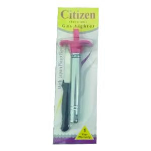 2158 Stainless Steel Electronic Gas Lighter And Knife (2 In 1) - Zidbik