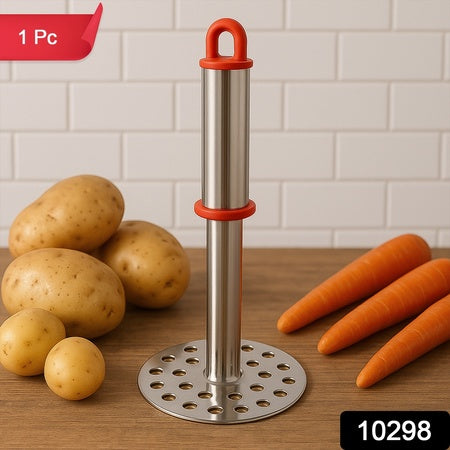 Stainless Steel Potato Masher With Ergonomic Handle (17cm  1 Pc) - Zidbik