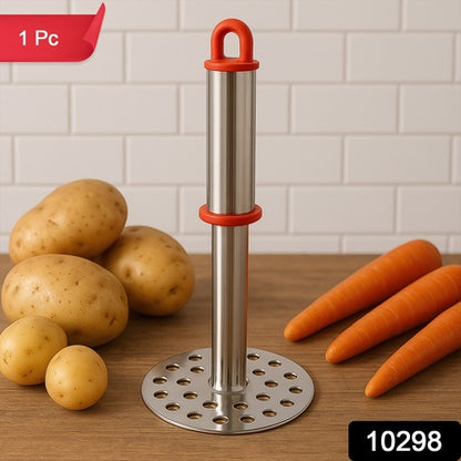 Stainless Steel Potato Masher With Ergonomic Handle (17cm  1 Pc) - Zidbik