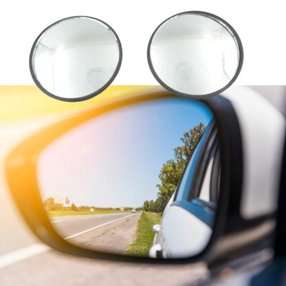9538 Car Blind Spot Side Mirror Round Hd Glass Blindspot Mirror Convex Rear View Mirrorcar Mirror Accessories Suitable To All Cars Frameless Design (2 Pcs Set) - Zidbik