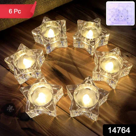 Flameless Star-shaped Led Candles (6 Pc Set) - Zidbik