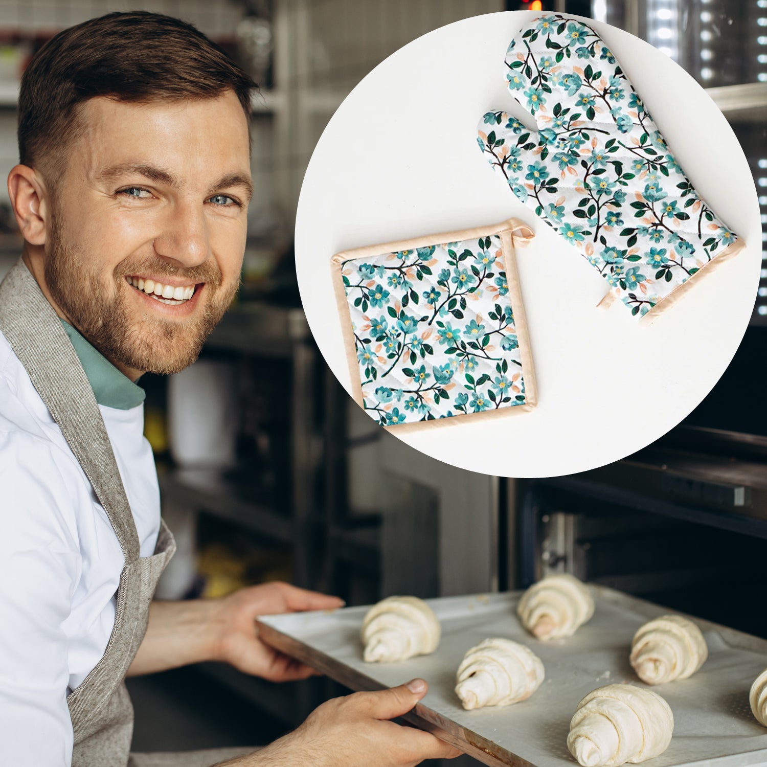 2770 Professional Cotton Oven Mitt Gloves - Zidbik