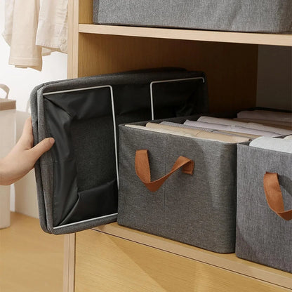 Foldable Cloth Storage Box With Handles (4728 Cm) - Zidbik