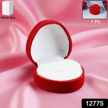 Premium Heart-shaped Velvet Jewellery Ring Box (1 Pc) - Zidbik