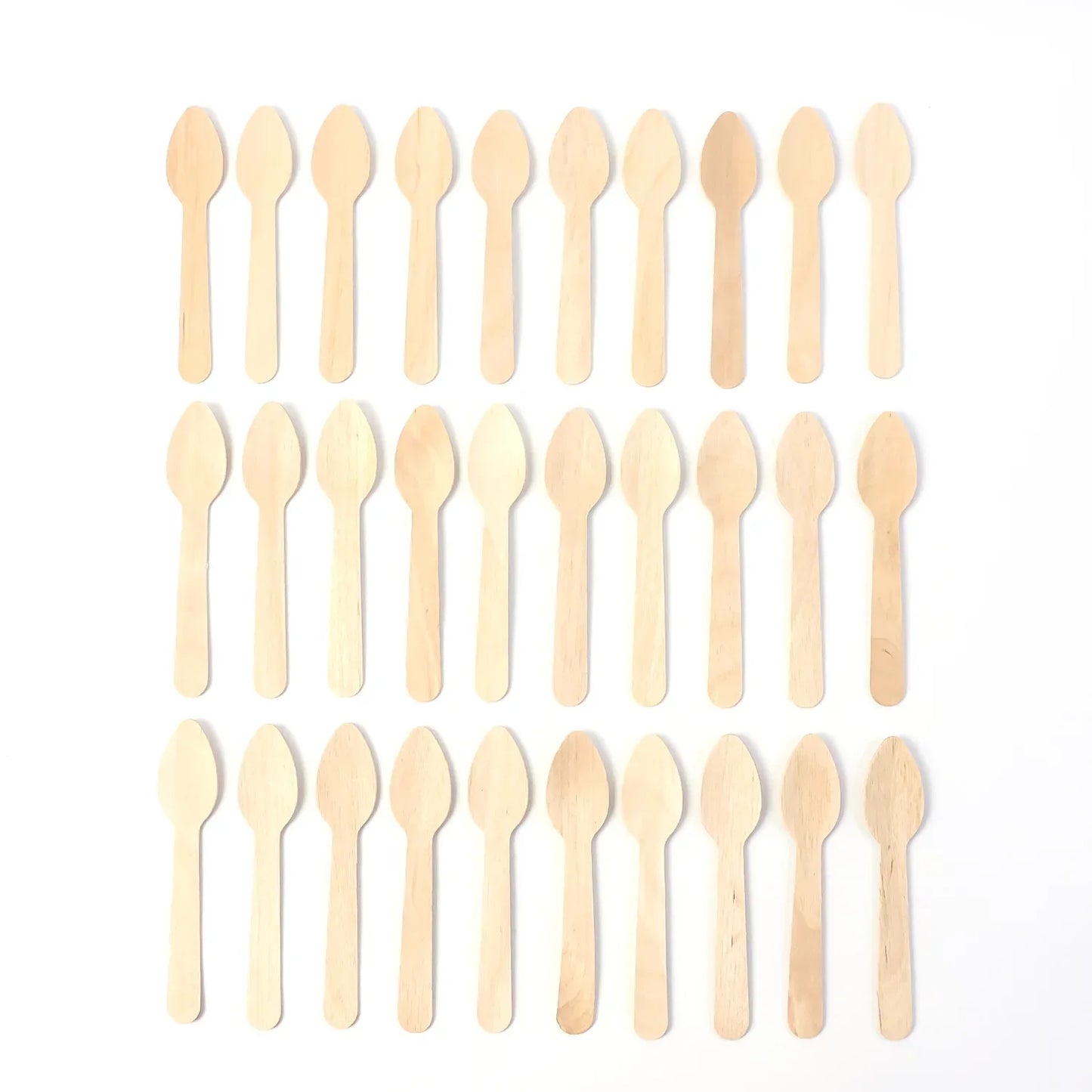 110mm Wooden Tea Spoon 30 Pcs Pack - Zidbik