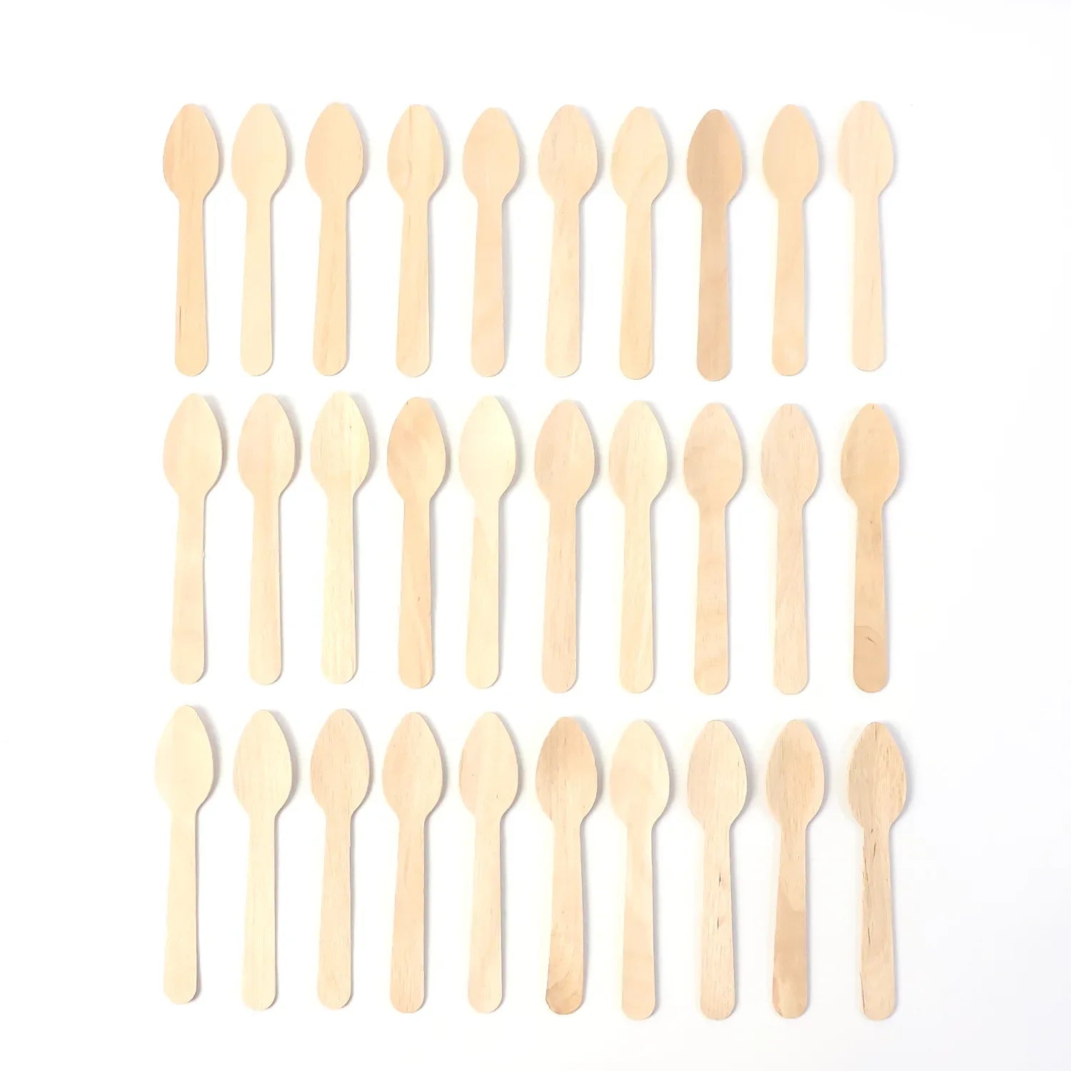 110mm Wooden Tea Spoon 30 Pcs Pack - Zidbik
