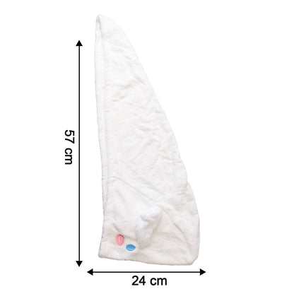 Premium Soft Microfiber Hair Drying Towel Wrap With Button (1 Pc) - Zidbik