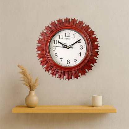 4918 Wooden Look Designer Wall Clock Plastic Decorative Latest Wall Clock Battery Operated Round Easy To Read For Roomhomekitchenbedroomofficeschool - Zidbik