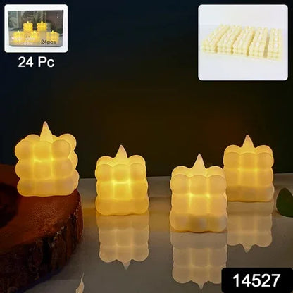 Led Flameless Cube Decorative Candles (24 Pc) - Zidbik