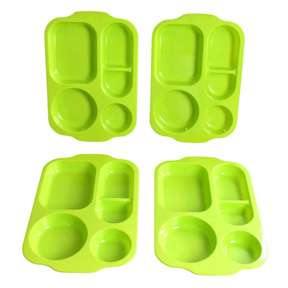 5363 Unbreakable Plastic Food Platesbiodegradable 5 Compartment Square Plate For Food - Zidbik