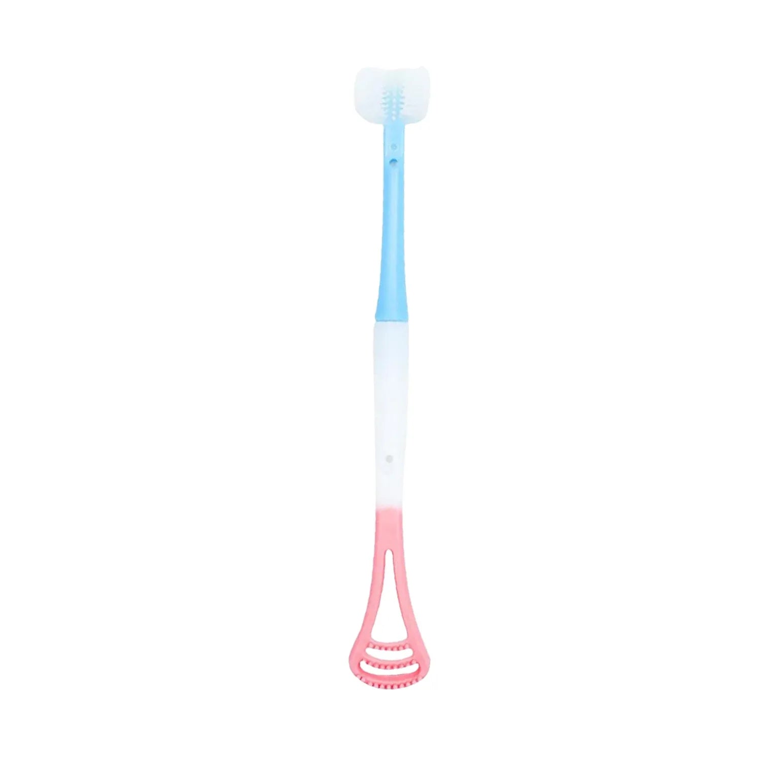 2-in-1 Baby Tongue Cleaner And Oral Massager Stick With Soft Silicone Brush Head - Zidbik