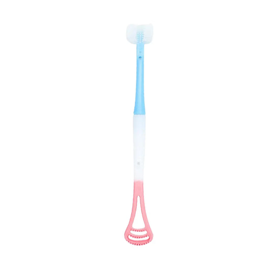 2-in-1 Baby Tongue Cleaner And Oral Massager Stick With Soft Silicone Brush Head - Zidbik