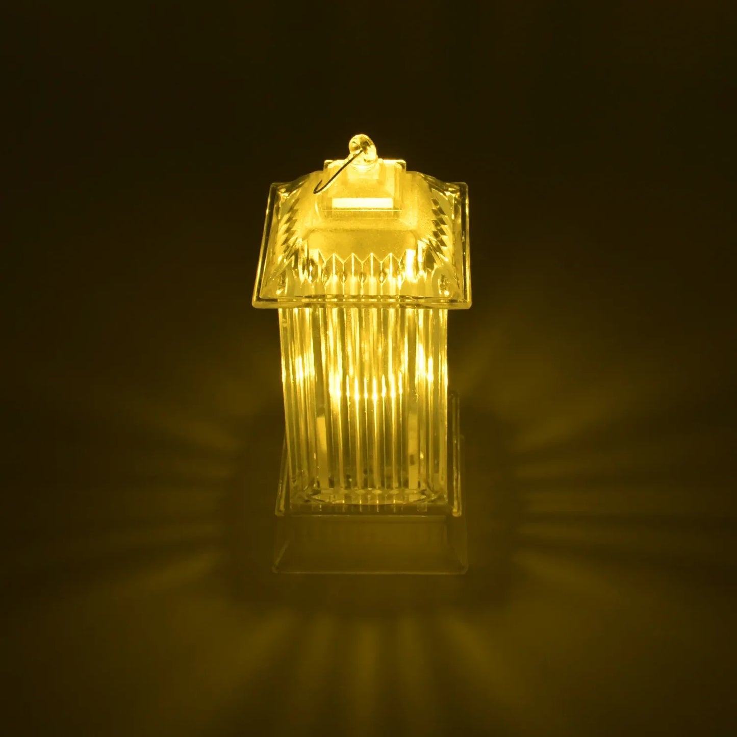 8443 Lantern Shape Led Light Decorative Led Flickering Crystal Candle Light For Holiday Party Crylic Crystal Table Lamp Crystal Table Lamp Atmosphere Lamp Bedroom (Moq - 12pc) - Zidbik