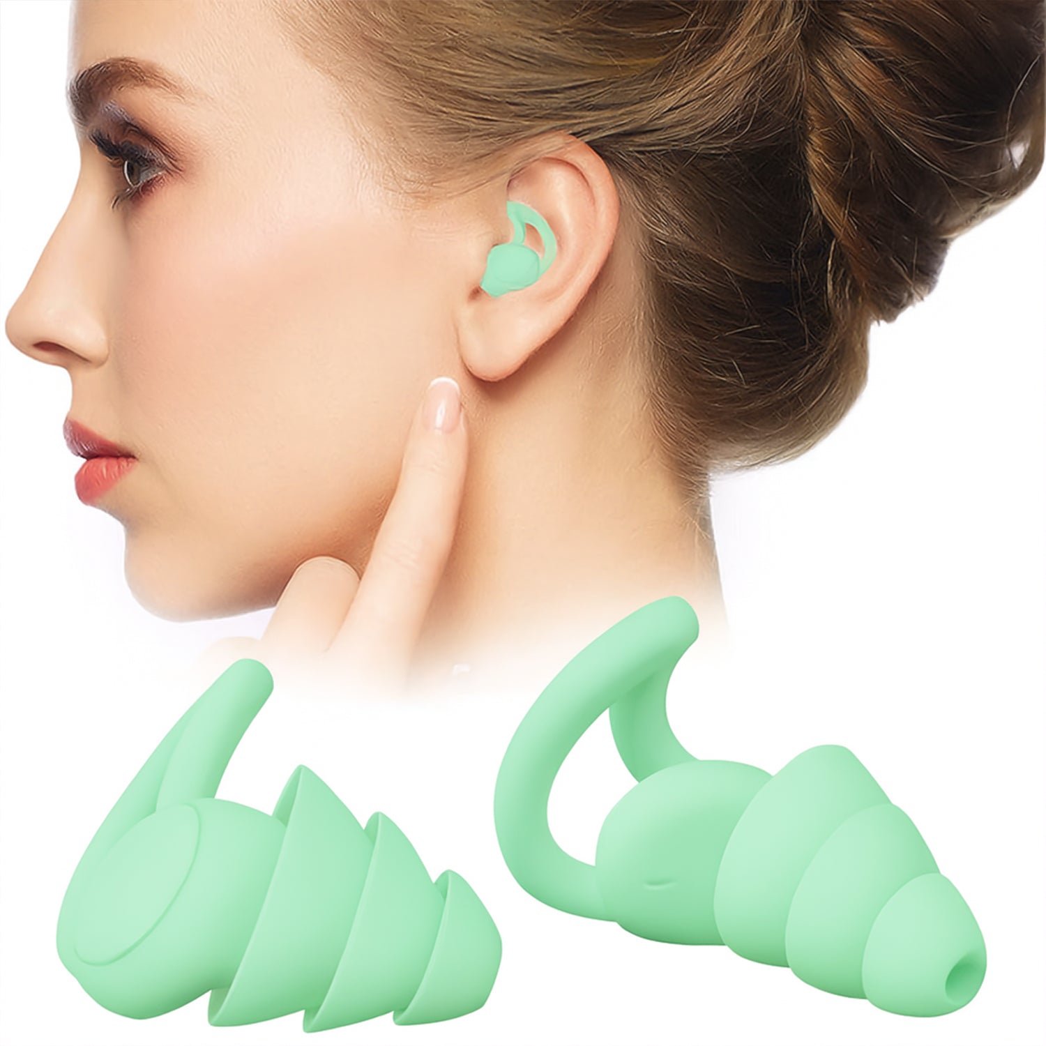 Premium Layered Silicone Noise Reduction Earplugs (1 Pair) - Zidbik
