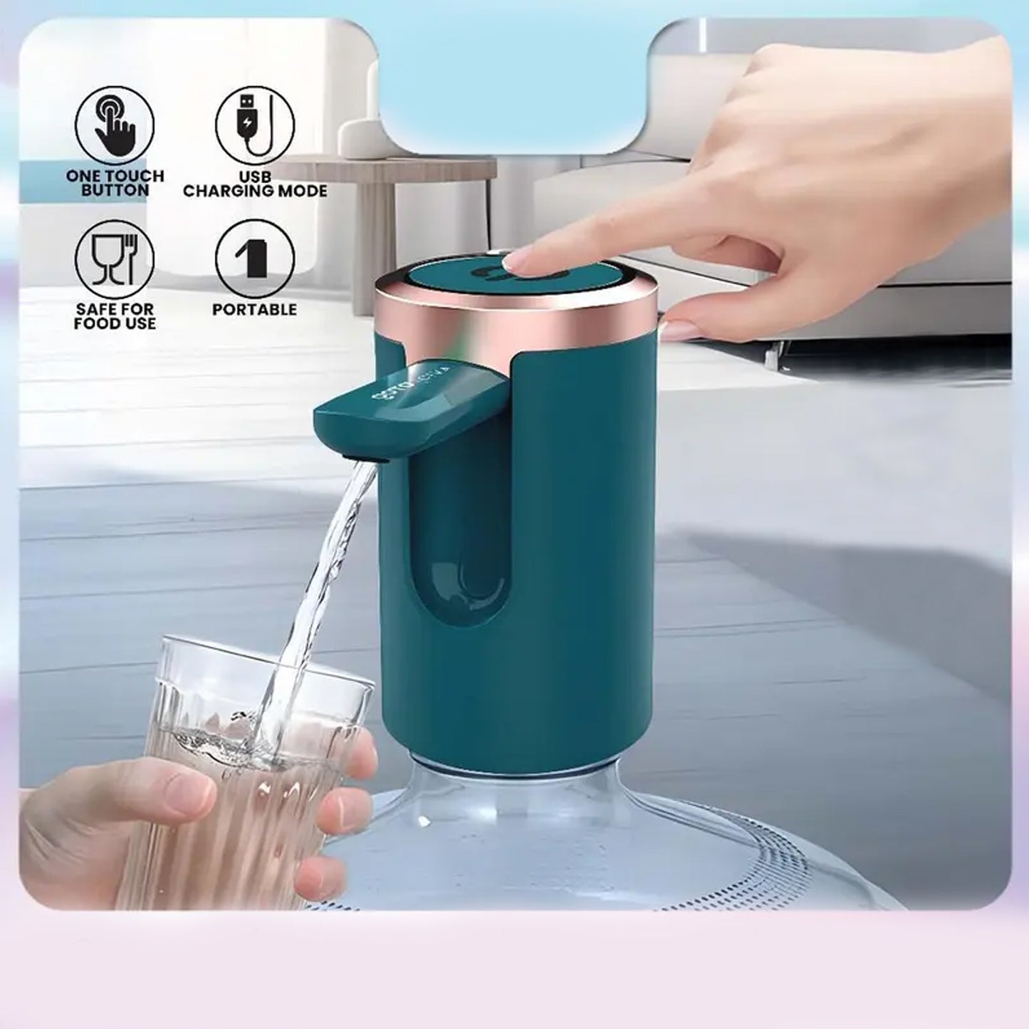 Usb Rechargeable Automatic Water Dispenser For 20 Litre Bottle (1 Pc) - Zidbik