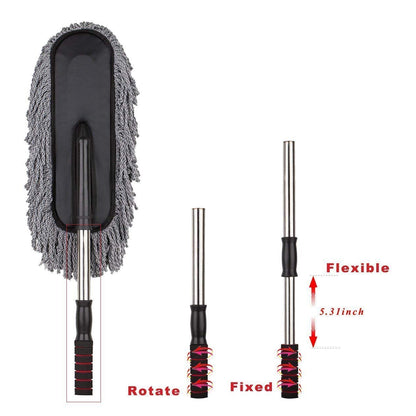 4749 Car Duster Long Retractablesoftnon-sliphandle Multipurpose Microfiber Wash Brush Vehicle Interior And Exterior Cleaning Kit With For Car Boats Or Home - Zidbik