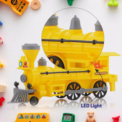 Pull And Go Train With Light Plastic String Pull Back Train (1 Pc Mix Color) - Zidbik