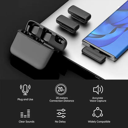 Wireless Microphones Collar Mic For All Smart Phone  Type-c  (1 Set) - Zidbik