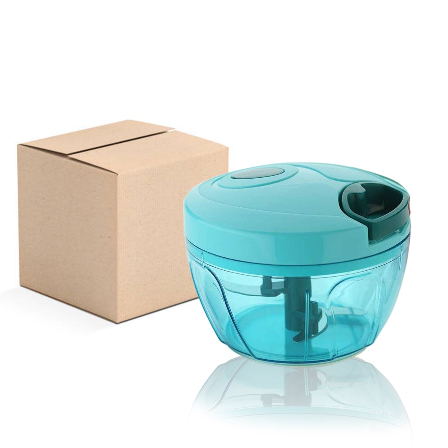 7008 Manual Stainless Steel Blades Compact Hand Held Vegetable Chopperslicer (Brown Package Box) - Zidbik